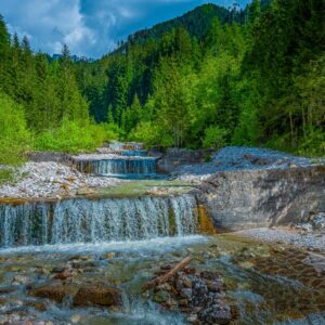 Cascading Forest Waters – Alpine Dolomite Stream-min