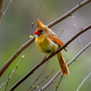 Female Northern Cardinal on Branch