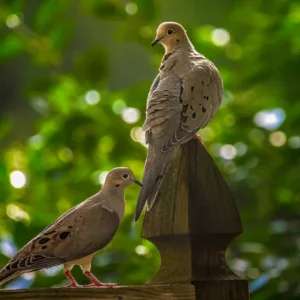 Mourning Doves Pair in Sunlight